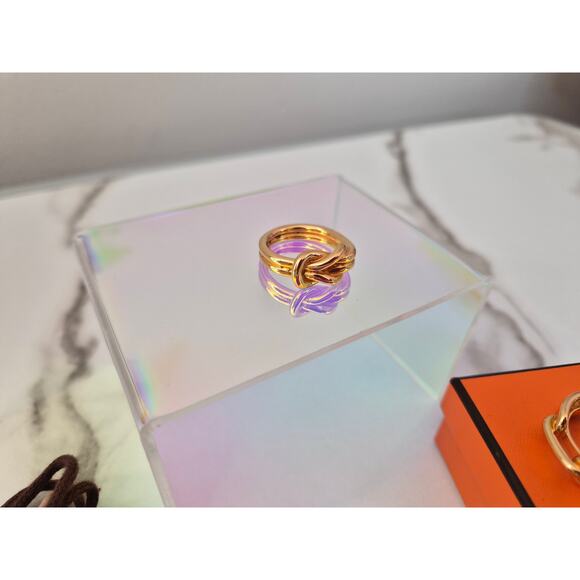 Hermers Knot Chain Atame Gold Scarf Ring - Picture 5 of 5